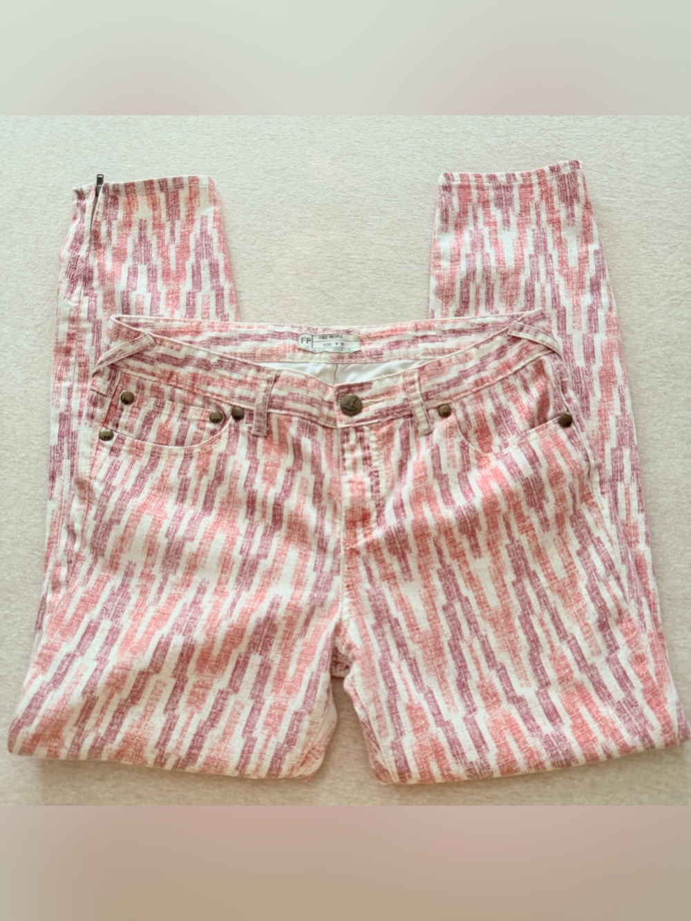 Free People Americana Ikat Cropped Jeans